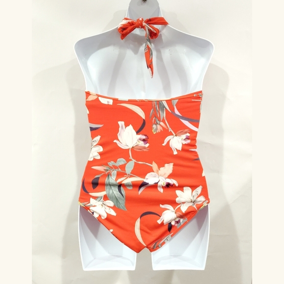 Athleta Orange Floral Bathing suit - Picture 3 of 3